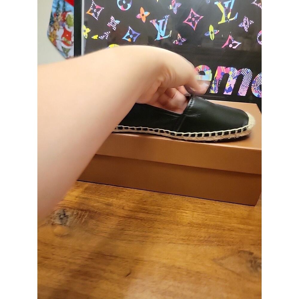 Coach Rhodelle Leather Espadrille Flats Black SIZE 8.5 Women New - Picture 6 of 14